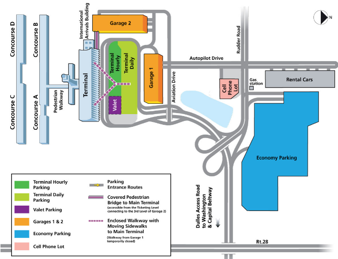 Dulles International Airport - Daily Garage 1 Detail Map