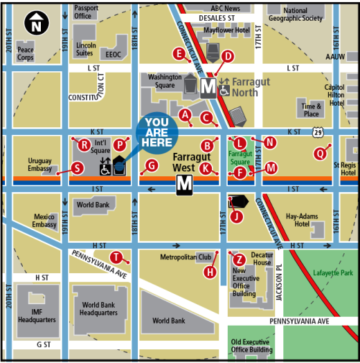 Farragut West Metro Map