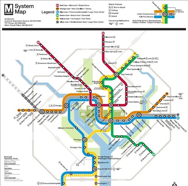 Dc Metro Map 2021 Washington Dc Metro Map