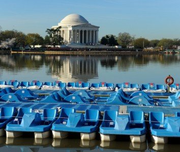 Tidal Basin Paddleboat Boats at the Jefferson Memorial - Washington DC